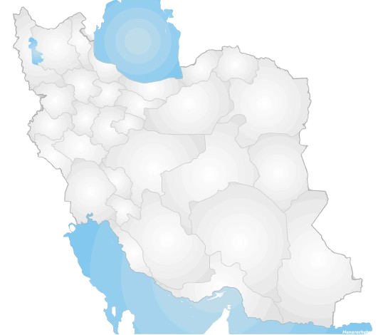 نقشه شهرهای تحت پوشش ایران